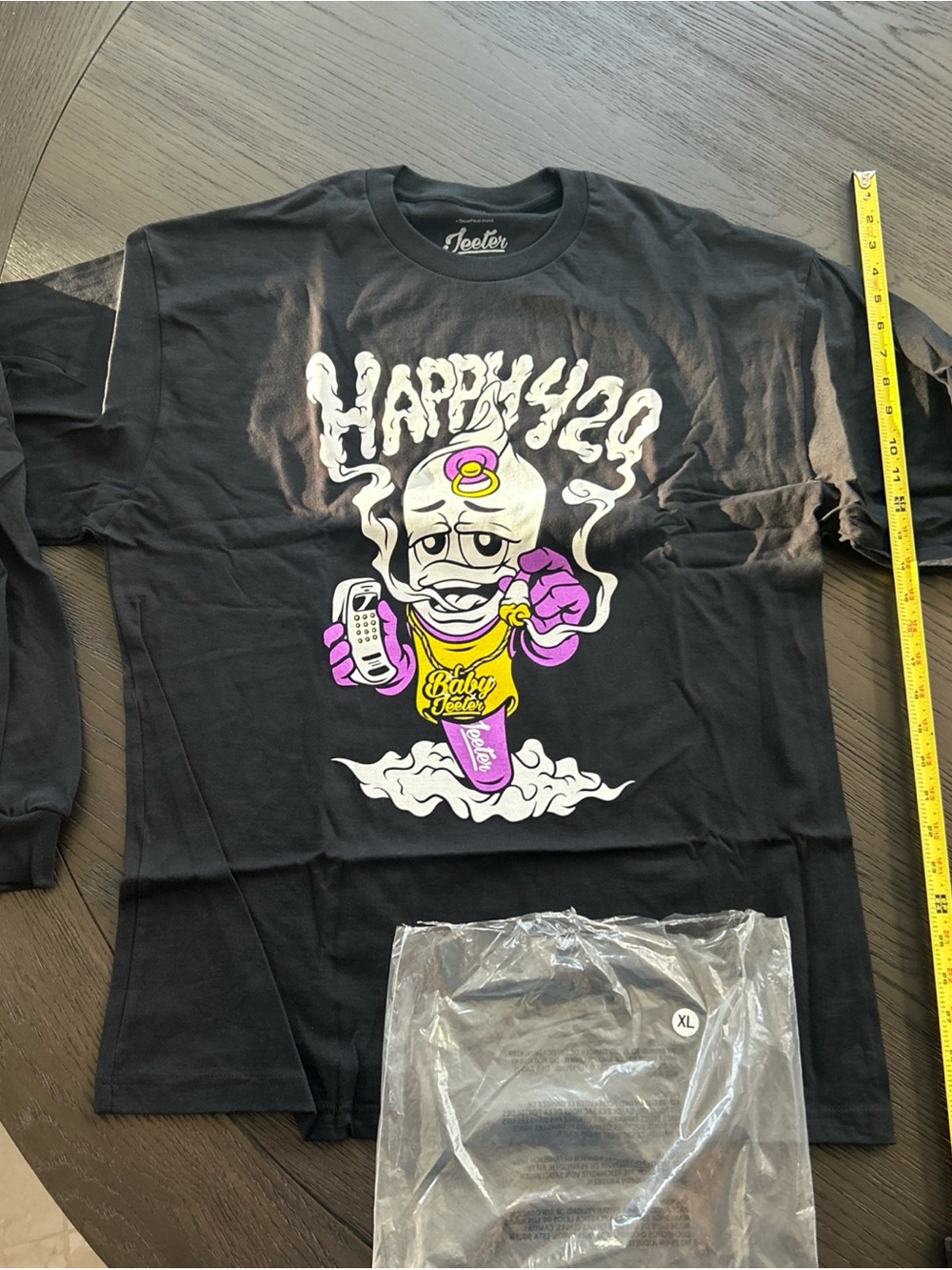 Baby JEETER Pre-Roll Joint HAPPY 420 Long Sleeve XL Black PROMO T-shirt